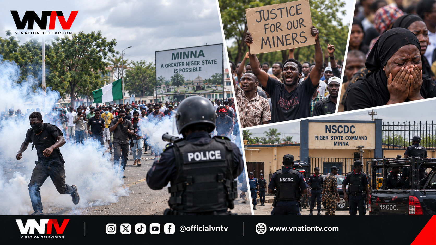 POLICE FIRE TEAR GAS AS MINNA PROTESTS ESCALATE OVER DEATHS OF 37 MINERS IN CUSTODY