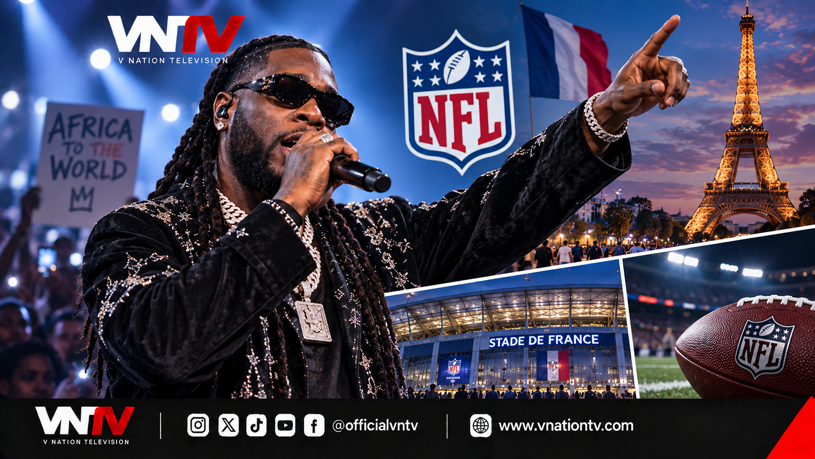 BURNA BOY TO HEADLINE HALFTIME SHOW AT HISTORIC NFL PARIS GAME