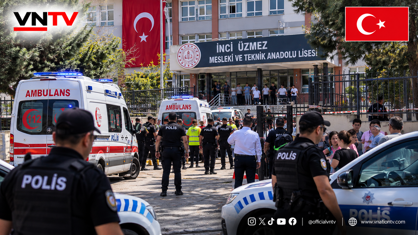 GUNMAN OPENS FIRE OUTSIDE TURKEY HIGH SCHOOL AS AT LEAST EIGHT ARE WOUNDED