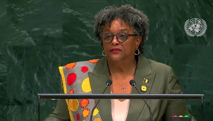 ACT BEFORE THE GUNS SPEAK” BARBADOS PM MIA MOTTLEY TAKES ON WAR, GLOBAL POWER AND INEQUALITY AT UN