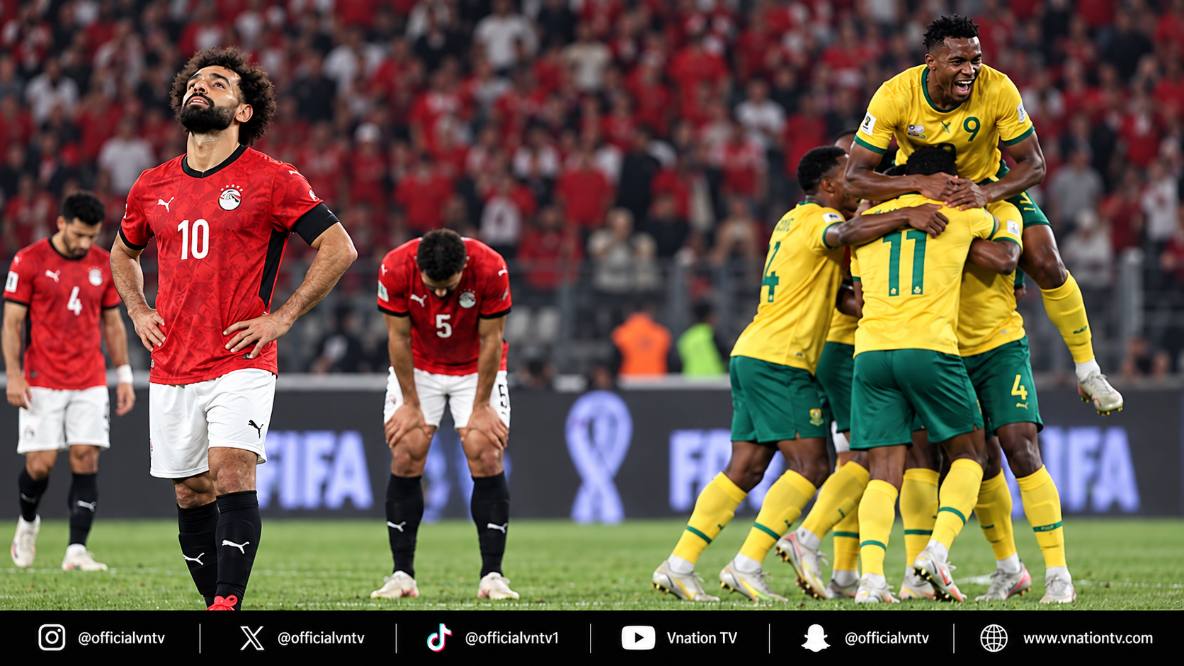EGYPT FALL 1-0 AT HOME TO SOUTH AFRICA AS SALAH STAYS OUT AND HASSAN’S BENCH UNRAVELS